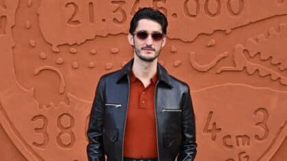 Pierre Niney au défilé Lacoste le 5 mars 2024