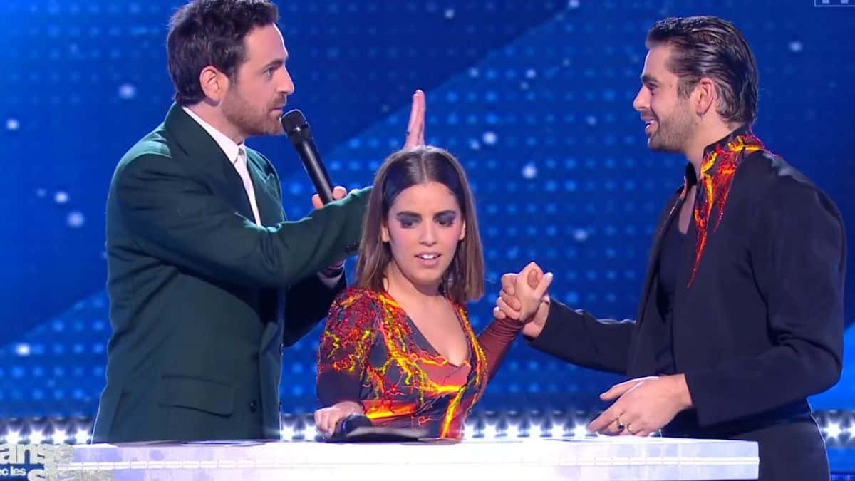 Camille Combal, Inès Reg et Christophe Licata dans DALS