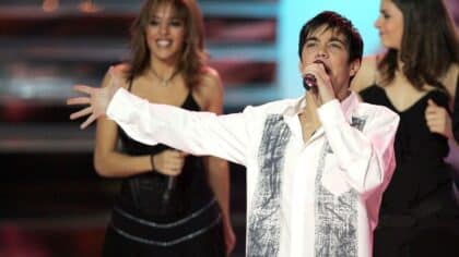 Grégory Lemarchal sur le plateau du Concours Miss France 2005