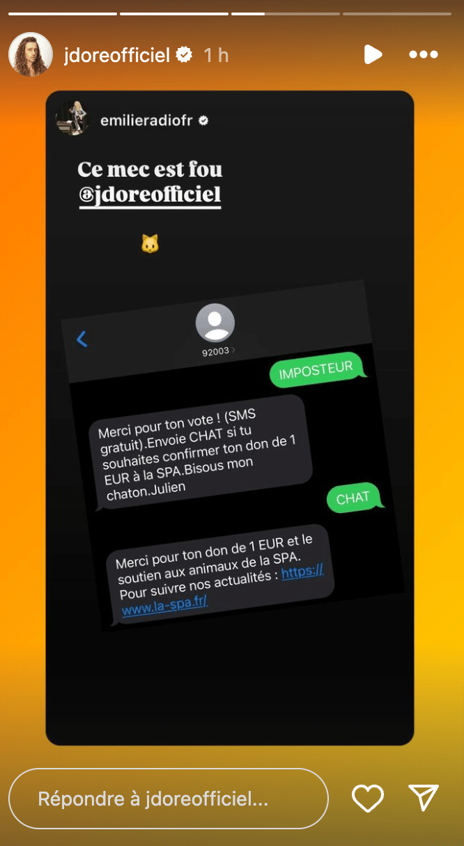 La campagne SMS organisé par Julien Doré