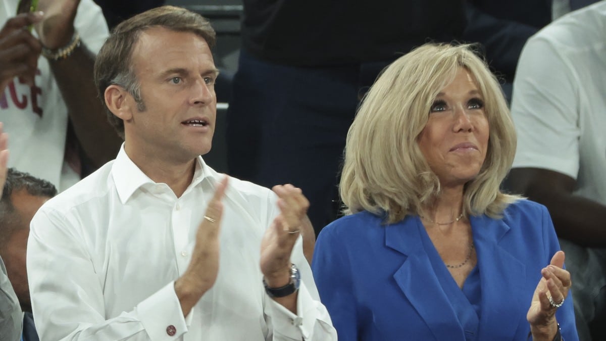 Brigitte Macron et son mari lors des Jeux Olympiques