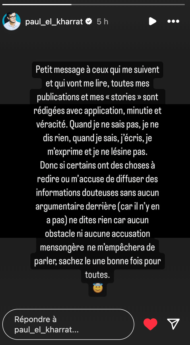 La story de Paul El Kharrat le 26 aout 2024