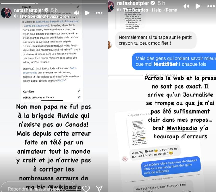 Les stories de Natasha St-Pier le 2 septembre 2024