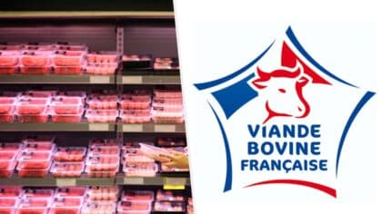 Une grande surface et le logo Viande bovine française