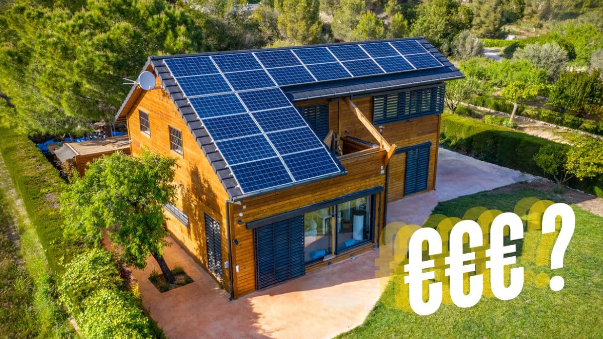 Une maison avec des panneaux solaires