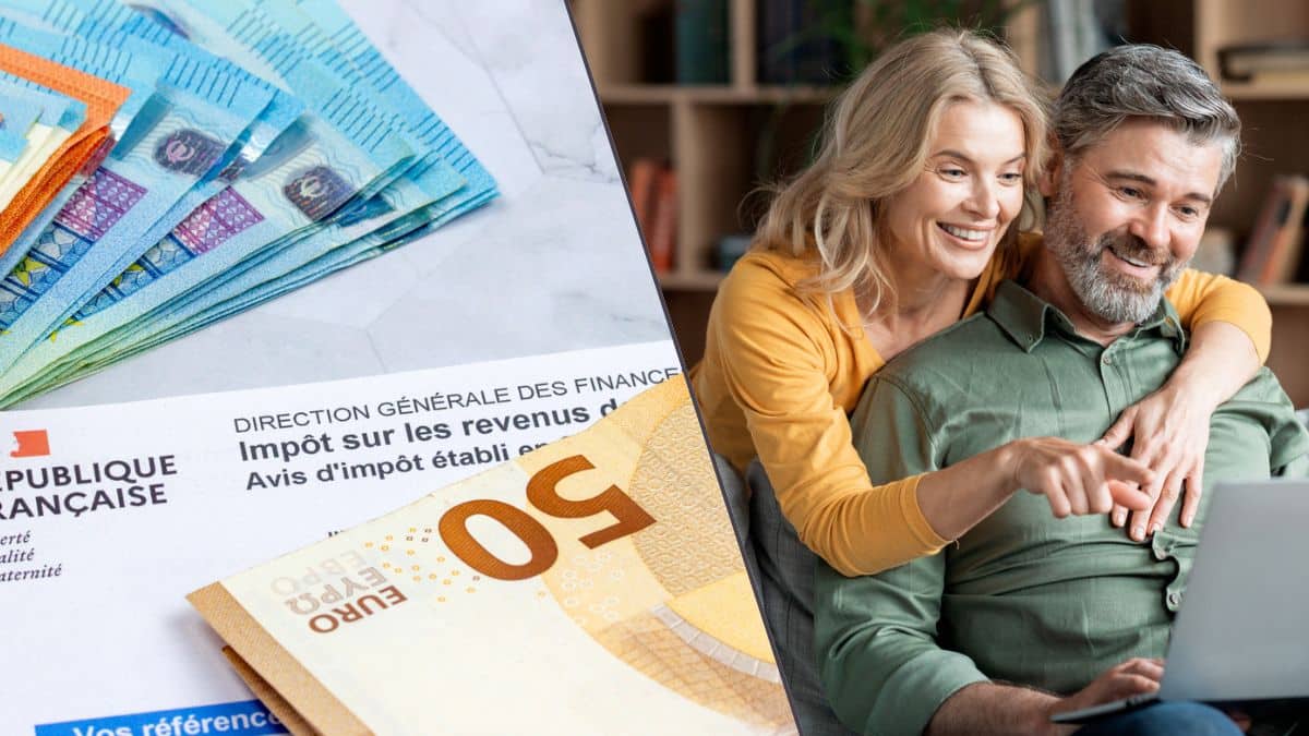 Une couple fait sa déclaration d'impôts