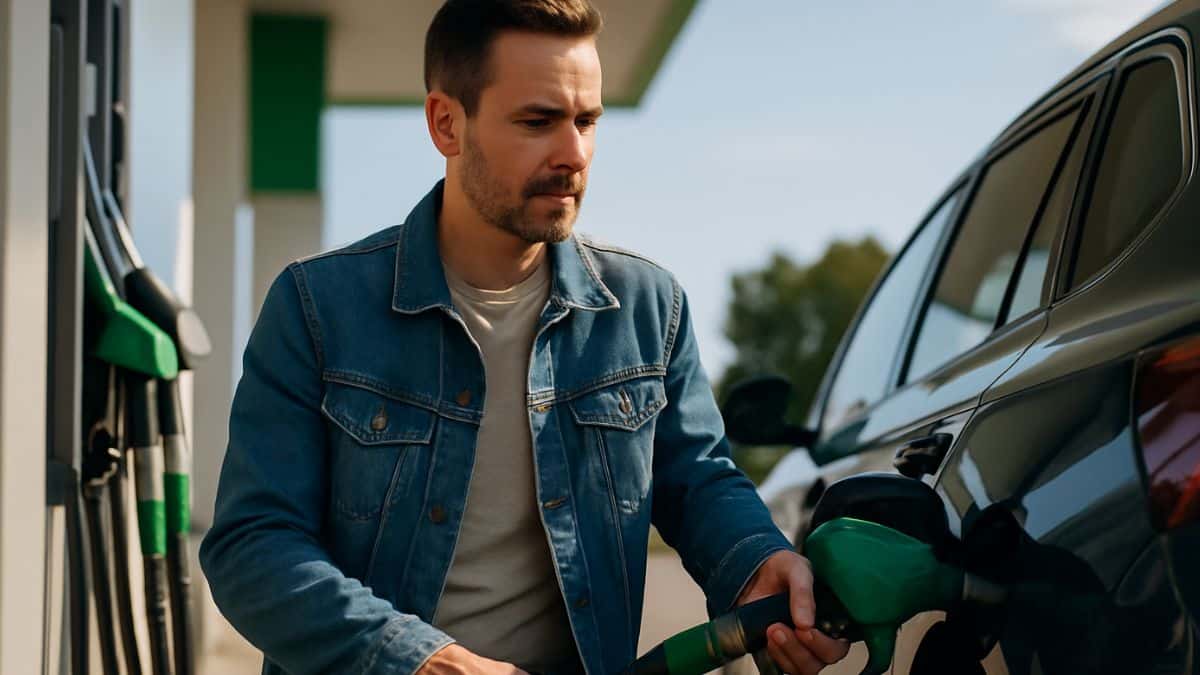 Un homme essaie de faire des économies de carburant