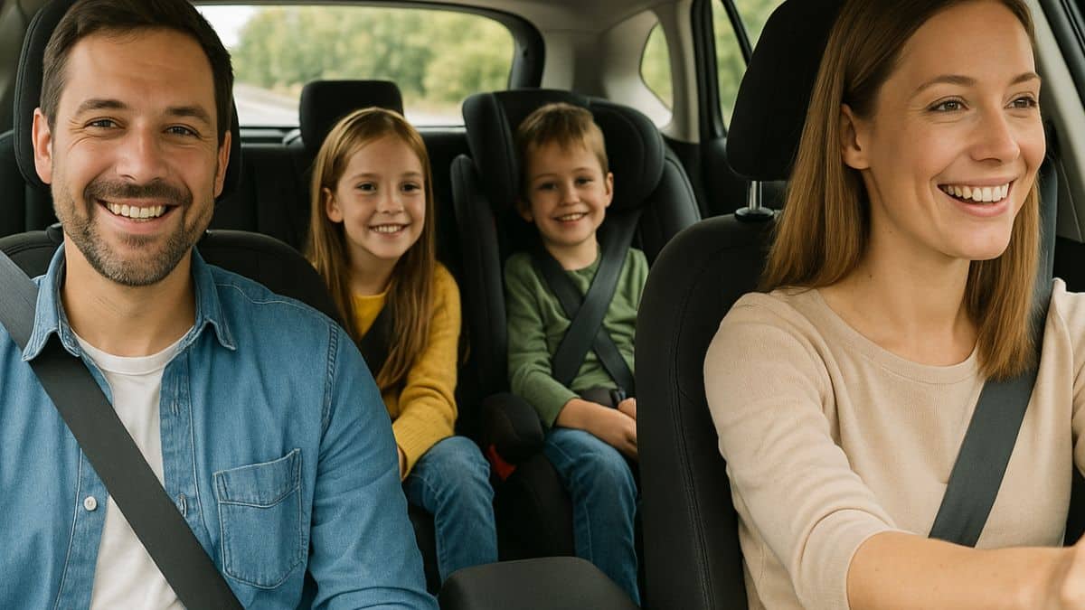 Une famille qui vient de prendre la route