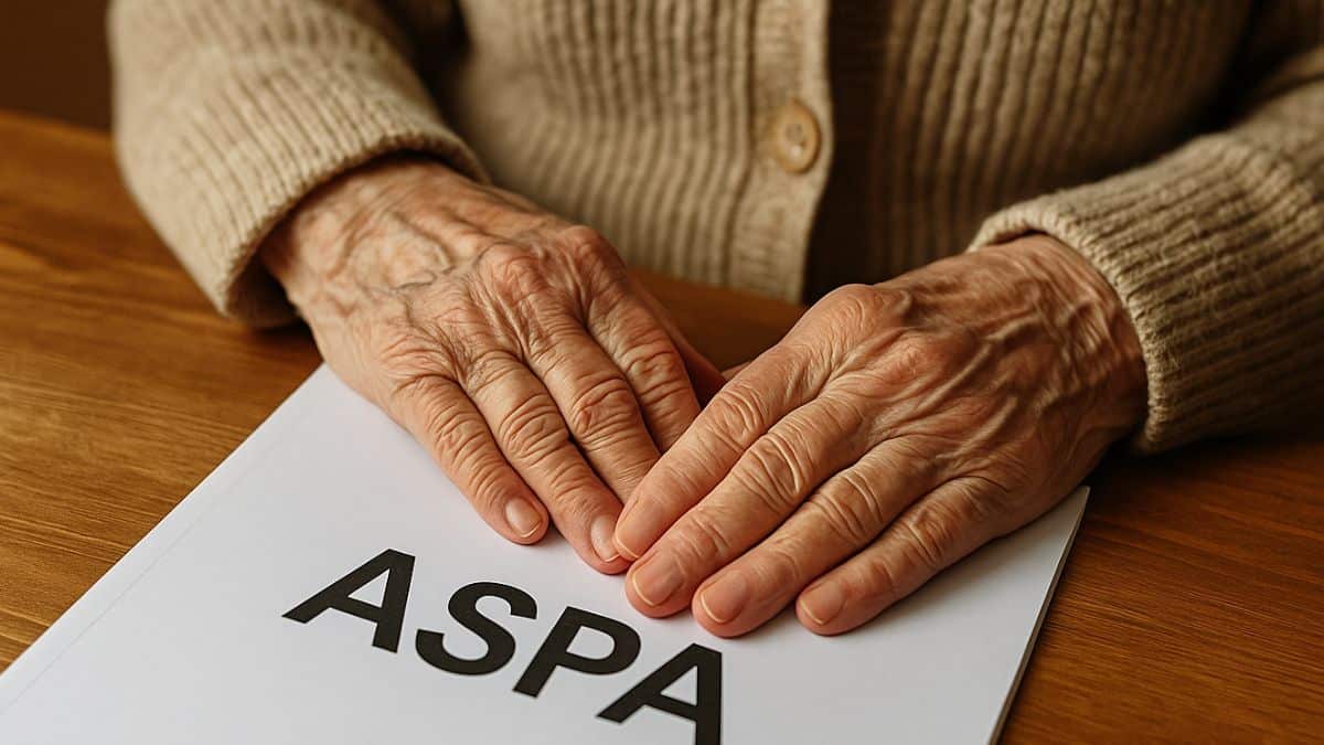 Une vieille dame fait ses démarches pour demander l'ASPA