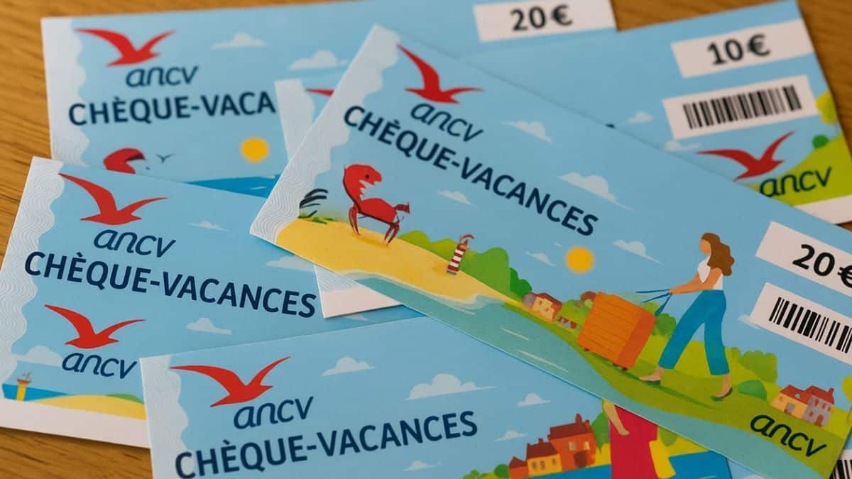 Des chèques-vacances sur une table