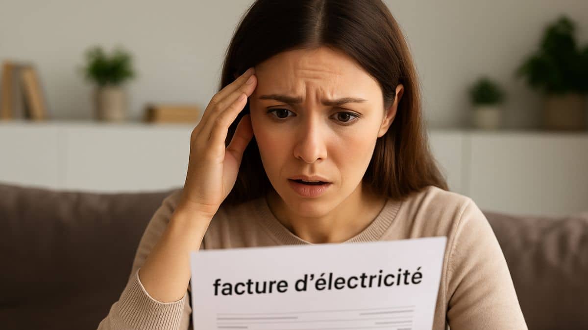 Une femme inquiète face à sa facture d'électricité