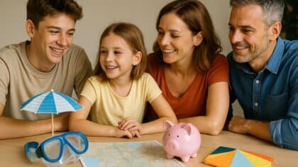 Une famille avec un petit budget vacances