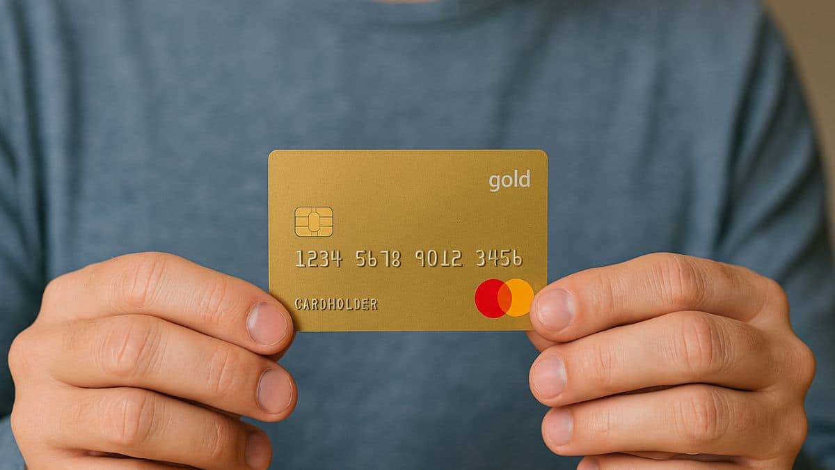 Un homme tient sa carte gold