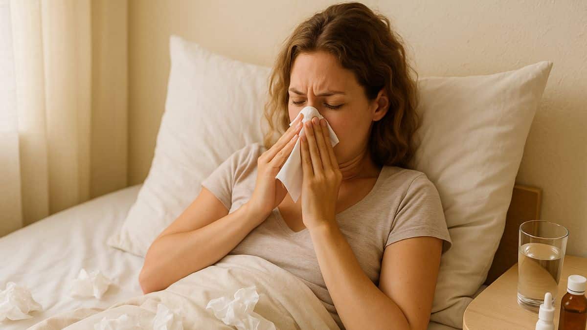Une femme malade durant ses congés payés.