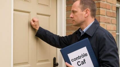 Un contrôleur Caf frappe à la porte d'une famille