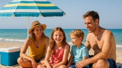 Des vacanciers sur une plage