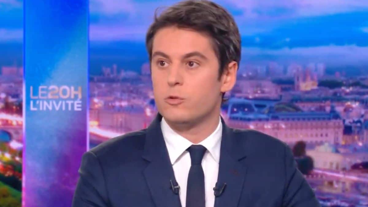Gabriel Attal au JT de 20 h de TF1, le 27 mars 2024