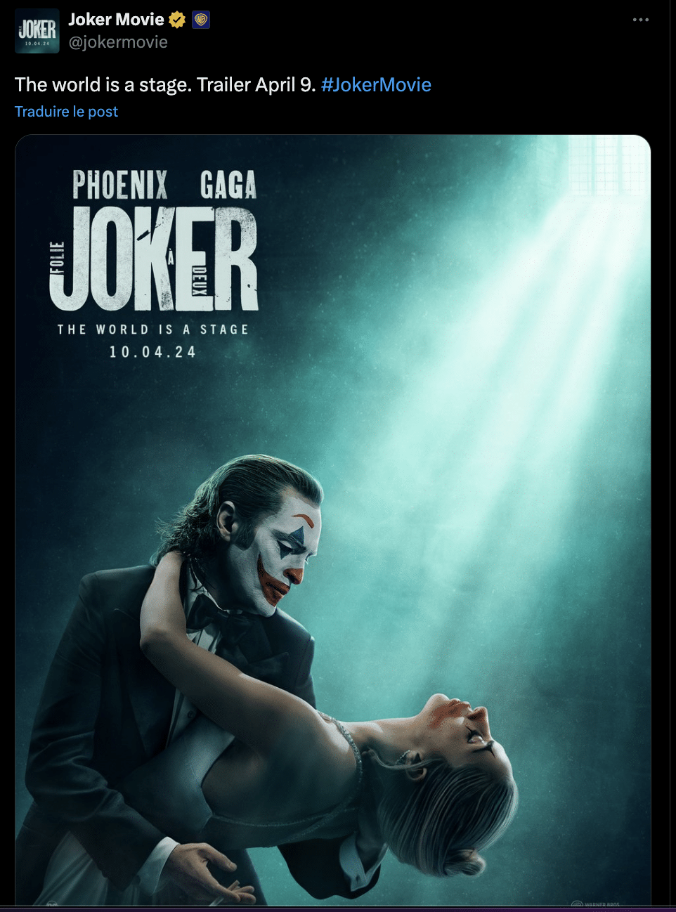 L'affiche du film Joker : Folie à deux 