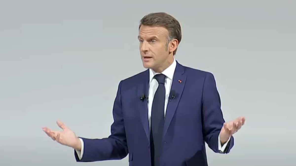 Emmanuel Macron en conférence de presse le 12 juin 2024